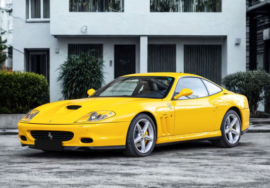 【予約】Ferrariフェラーリ 575M Maranello 2002 made in italy Giallo Modena Black interior / BBR 1/18 ミニカー