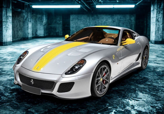 【予約】Ferrariフェラーリ 599 GTO 2010 Italy Argento Nurburgring yellow stripe / BBR 1/18 ミニカー