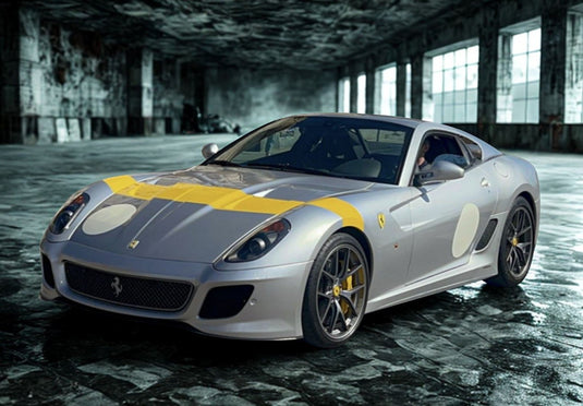 【予約】Ferrariフェラーリ 599 GTO 2010 made in Italy Argento Nurburgring yellow stripe / BBR 1/18 ミニカー
