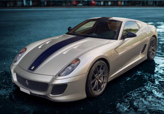【予約】Ferrariフェラーリ 599 GTO 2010 Grigio Ingrid with blue stripe / BBR 1/18 ミニカー