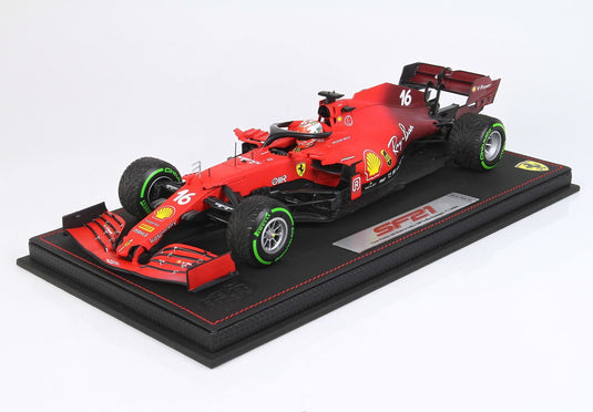 【予約】Ferrari SF21 メイドインイタリー＆エミリアロマーニャGP C.ルクレール N.16 グリーンインターミディエイトタイヤ/ BBR 1/18 600台限定ミニカー