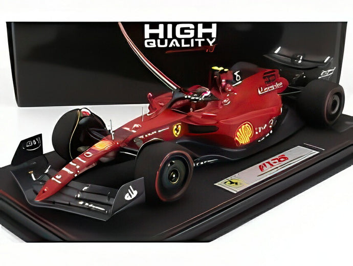 FERRARI F1-75 チームスクーデリアフェラーリ N55 2位 バーレーンGP 2022 C.サインツ ショーケース付 レッド/ BBR 1/18 300台限定ミニカー