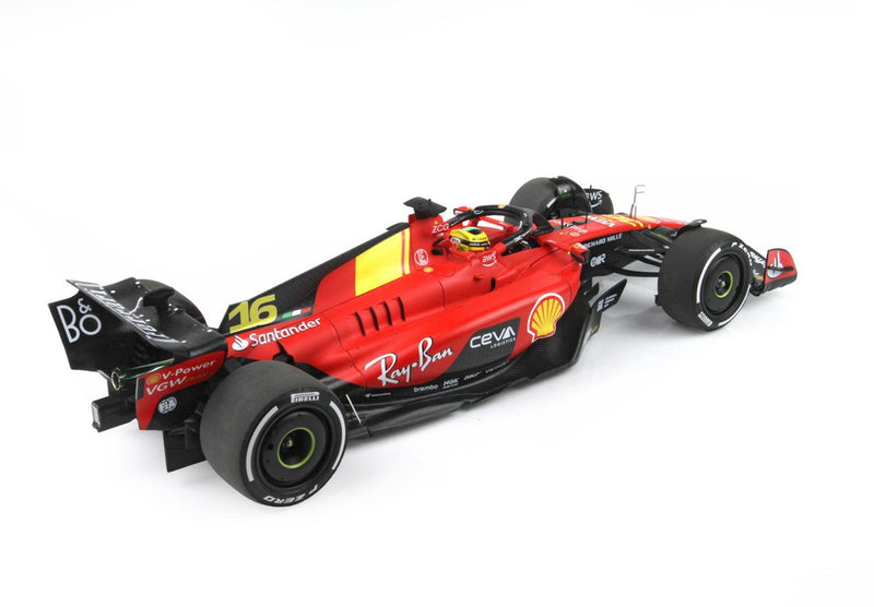 ギャラリービューアに画像をロードする, FERRARI F1 SF 23 TEAM SCUDERIA FERRARI N 16 4th MONZA ITALY GP 2023 CHARLES LECLERC RED BLACK YELLOW/BBR 1/18ミニカー
