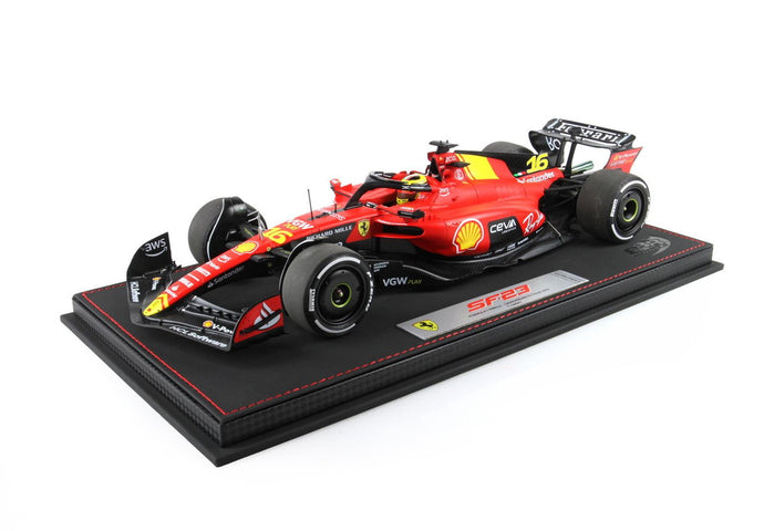 FERRARI F1 SF-23 TEAM スクーデリア・フェラーリ N 16 4位 モンツァ イタリアGP 2023 シャルル・ルクレール  レッドブラックイエロー/BBR 1/18ミニカー 180台限定