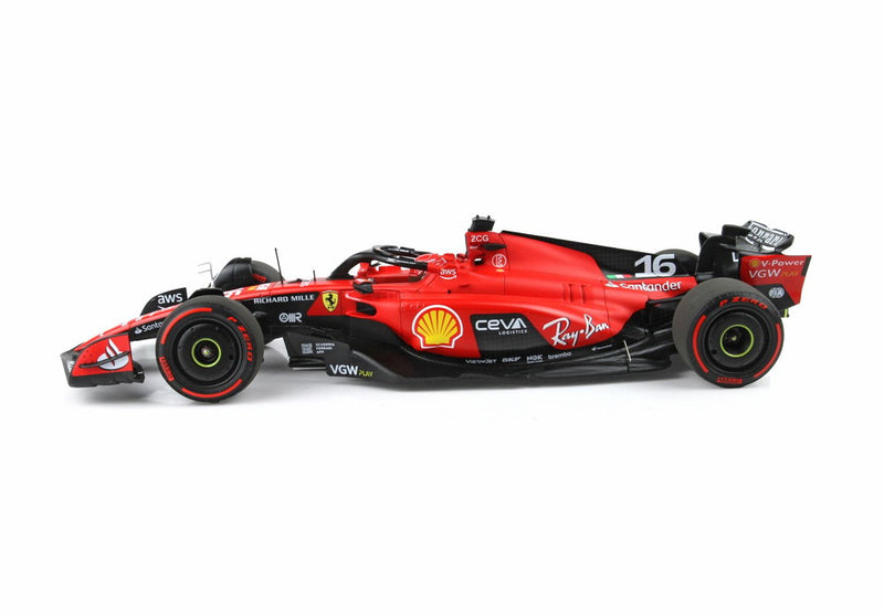 ギャラリービューアに画像をロードする, FERRARI F1 SF 23 TEAM SCUDERIA FERRARI N 16 3rd BELGIUM GP 2023 CHARLES LECLERC RED BLACK/BBR 1/18ミニカー
