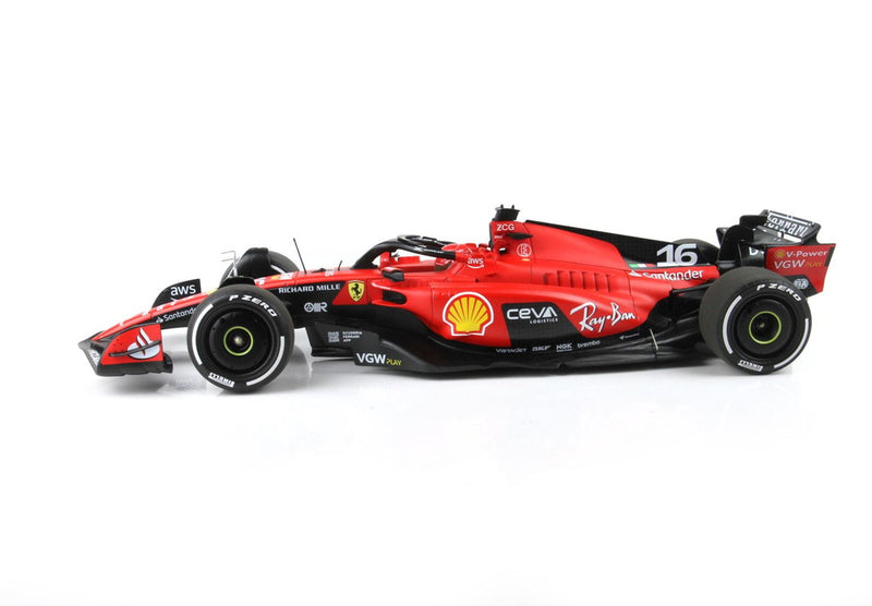 ギャラリービューアに画像をロードする, FERRARI F1 SF 23 TEAM SCUDERIA FERRARI N 16 4th SINGAPORE GP 2023 CHARLES LECLERC RED BLACK/BBR 1/18ミニカー 60台限定
