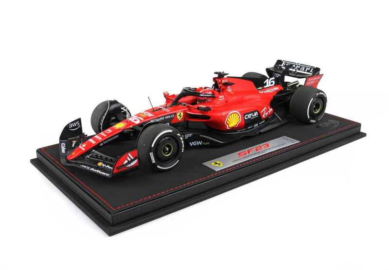 ギャラリービューアに画像をロードする, FERRARI F1 SF 23 TEAM SCUDERIA FERRARI N 16 4th SINGAPORE GP 2023 CHARLES LECLERC RED BLACK/BBR 1/18ミニカー 60台限定
