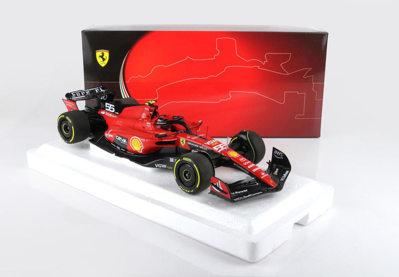 ギャラリービューアに画像をロードする, FERRARI F1 SF 23 TEAM SCUDERIA FERRARI N 55 BELGIUM GP 2023 CARLOS SAINZ RED BLACK/BBR 1/18ミニカー
