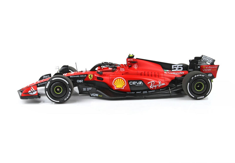 ギャラリービューアに画像をロードする, FERRARI F1 SF 23 TEAM SCUDERIA FERRARI N 55 WINNER SINGAPORE GP 2023 CARLOS SAINZ RED BLACK/BBR 1/18ミニカー 180台限定
