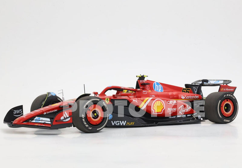 ギャラリービューアに画像をロードする, 【予約】Ferrari SF24 イタリアGP 2024 ダイキャスト ポリフォームパック モンツァ サインツ 4位/ BBR 1/18 ミニカー
