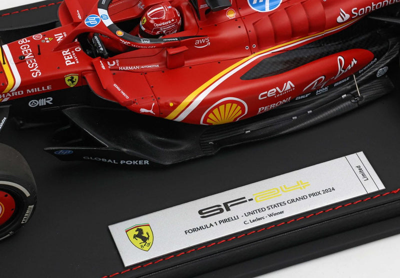 ギャラリービューアに画像をロードする, 【予約】Ferrari SF24 F1 アメリカGP オースティン サインツ 2位 ダイキャストスペシャルパック/ BBR 1/18 20台限定ミニカー
