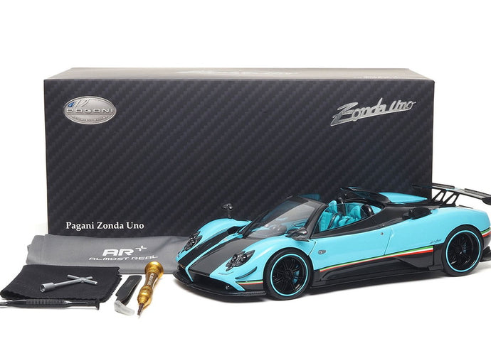 【予約】Pagani Zonda Uno クーペ フルオープンダイキャスト トゥルケーゼ＆カーボン ベーシックパック/ BBR 1/18 ミニカー