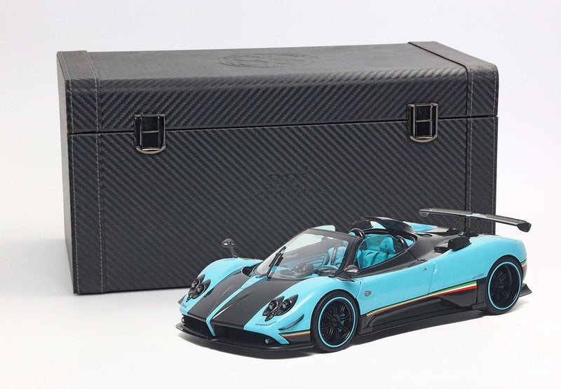 ギャラリービューアに画像をロードする, 【予約】Pagani Zonda Uno クーペ フルオープンダイキャスト トゥルケーゼ＆カーボン スペシャルパック/ BBR 1/18 ミニカー
