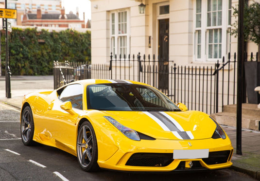 【予約】Ferrariフェラーリ 458 Speciale Giallo Modena with gray and white stripe / BBR 1/43 ミニカー