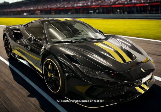 【予約】Ferrariフェラーリ F8 Tributo nero daytona metallic yellow stripes / BBR 1/43 ミニカー