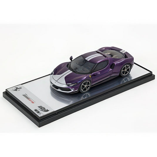Ferrari 296 Gtb ヴィオラディーノ ルチド E Silver Stripe C264SU15/ BBR 1/43 ミニカー