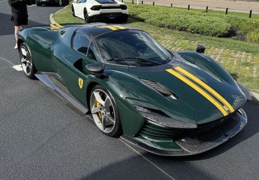 【予約】Ferrariフェラーリ Daytona SP3 Serie Icona Open Roof British green yellow stripe / BBR 1/43 ミニカー