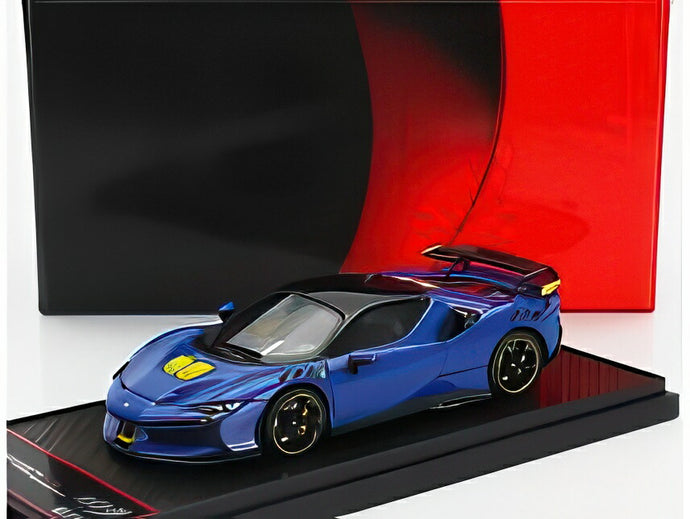 FERRARI SF90 XX STRADALE 2024 アズーロディーノ ブルーメタリック ブラック イエロー/ BBR 1/43 50台限定ミニカー