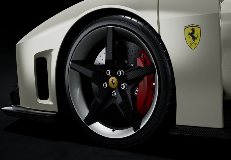 ギャラリービューアに画像をロードする, 【予約】2026年発売予定Ferrari F80 カーボンオプション ビアンコイタリア バイカラーホイール シルバー＆カーボン/ BBR 1/43 ミニカー
