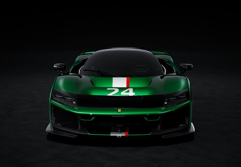 ギャラリービューアに画像をロードする, 【予約】2026年発売予定Ferrari F80 カーボンオプション 24号車 グリーンジュエル バイカラーホイール カーボン＆シルバー/ BBR 1/43 ミニカー
