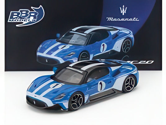 MASERATI MC20 1号車 レーシング 2024 ブルー ホワイト/ BBR 1/64 ミニカー