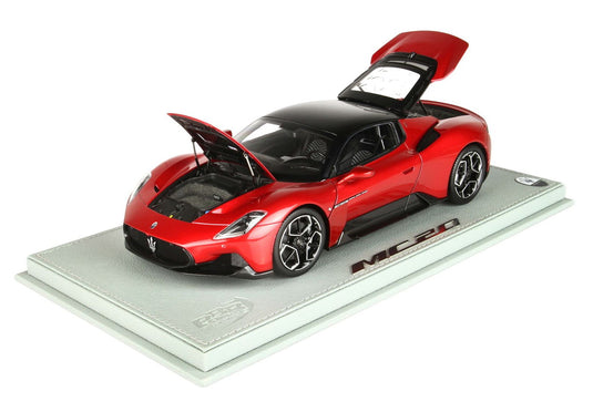 【予約】Maseratiマセラティ MC20 Metallic Red Vincente black roof diecast full open 限定150台 / BBR 1/18 ミニカー