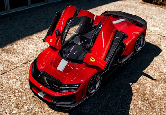 【予約】Ferrariフェラーリ F80 full open Rosso Corsa silver white stripe carbon wing / BBR 1/18 ミニカー