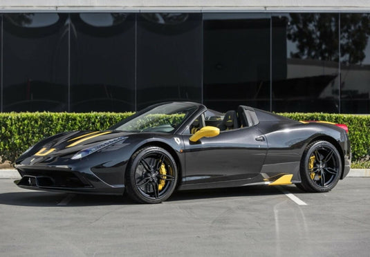 【予約】Ferrariフェラーリ 458 Speciale A spider New Black Daytona yellow stripes / BBR 1/18 ミニカー