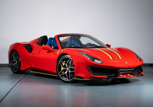 【予約】Ferrariフェラーリ 488 Pista Spider Rosso Corsa with two yellow stripes / BBR 1/18 ミニカー