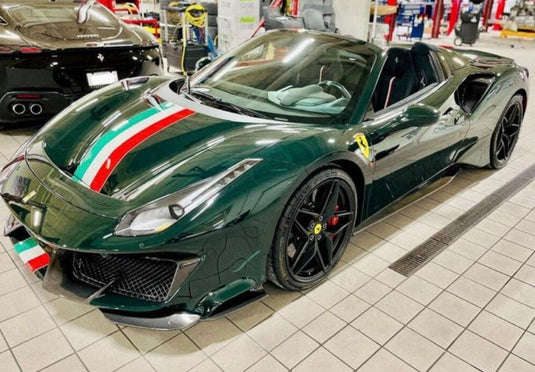 【予約】Ferrariフェラーリ 488 Pista Spider Verde British with italian stripe / BBR 1/18 ミニカー