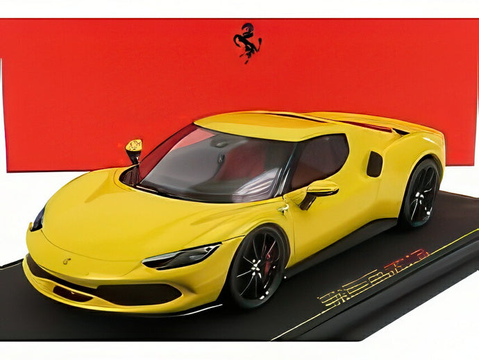 フェラーリ  296 GTB ハイブリッド 830HP V6 2021 - ショーケース付 - ジアッロ モデナ (イエロー)/ BBR 1/18 99台限定ミニカー
