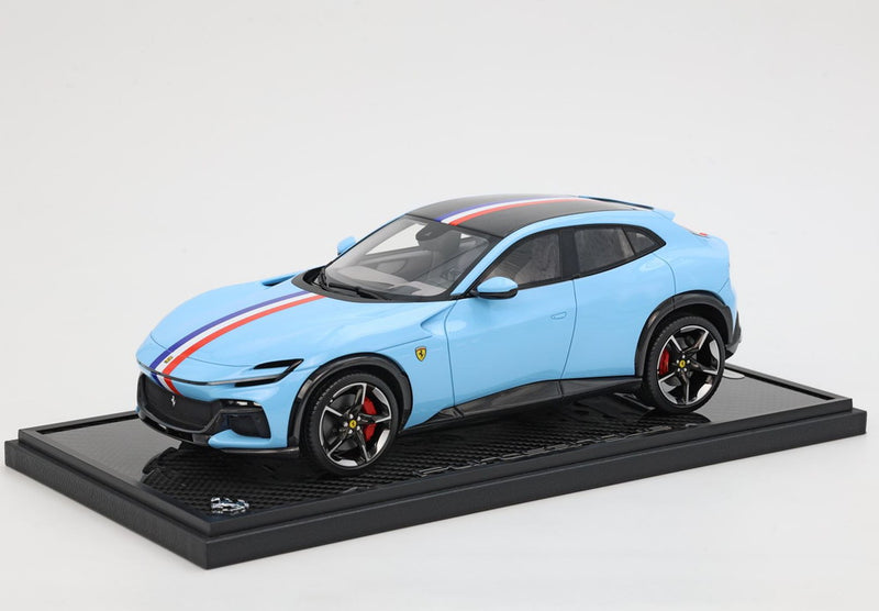 ギャラリービューアに画像をロードする, 【予約】Ferrari Purosangue カーボンベース アズーロラプラタ/ BBR 1/18 20台限定ミニカー
