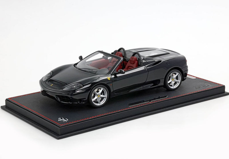 ギャラリービューアに画像をロードする, 【予約】Ferrariフェラーリ 360 Modena Spider manual gear Gloss Black Bordeaux 限定28台 / BBR 1/18 ミニカー
