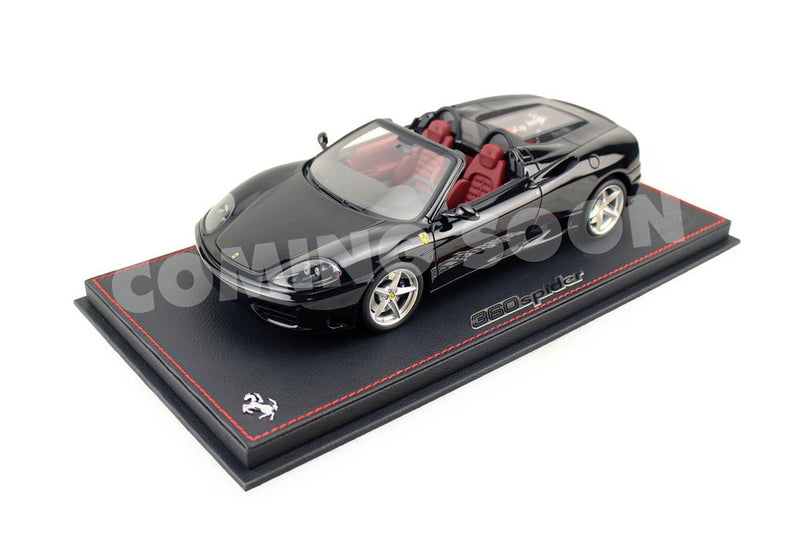 ギャラリービューアに画像をロードする, 【予約】Ferrari 360 Modena Spider マニュアルギア グロスブラック ボルドー/ BBR 1/18 28台限定ミニカー
