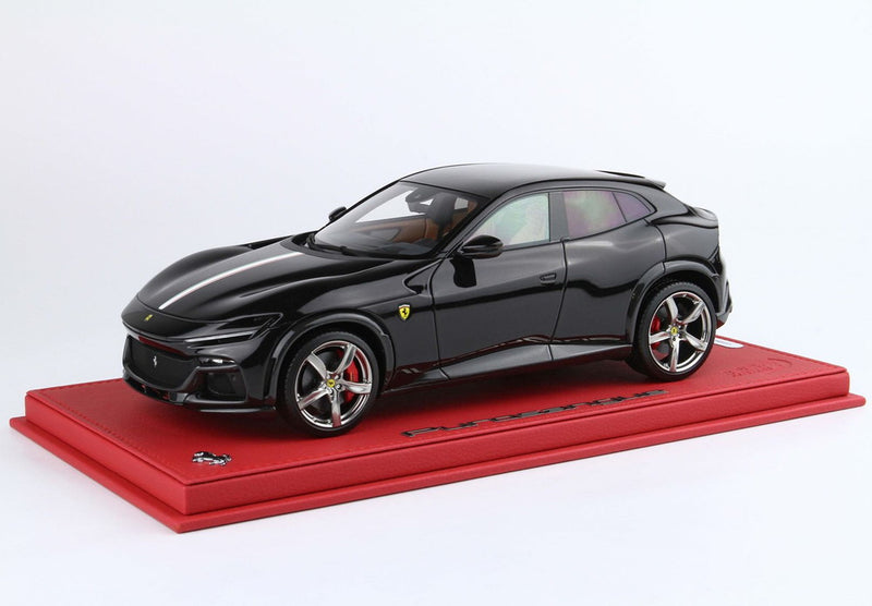 ギャラリービューアに画像をロードする, 【予約】Ferrari Purosangue パノラミックルーフ ネロプロサングエ イタリアンフラッグ レッドベース/ BBR 1/18 12台限定ミニカー
