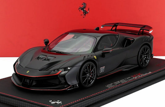 FERRARI SF90 XX ストラダーレ N 16 シャルル ルクレール 2024 ショーケース付 マットブラック レッド/ BBR 1/18 216台限定ミニカー