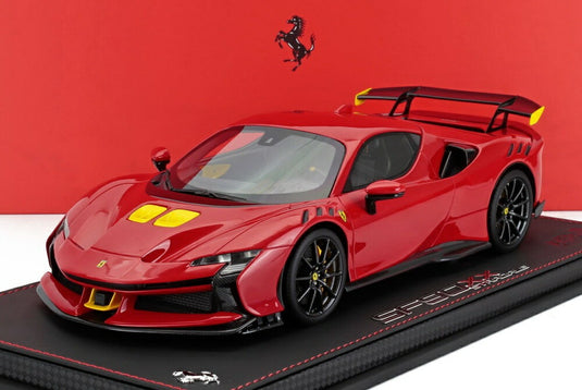 FERRARI SF90 XX ストラダーレ 2024 ショーケース付 ロッソコルサ レッド イエロー/ BBR 1/18 50台限定ミニカー