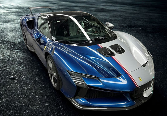 【予約】Ferrariフェラーリ SF90 XX Stradale Argento Nurburgring and Blue Nart metallic / BBR 1/18 ミニカー