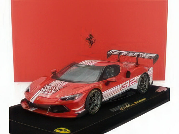 FERRARI 296 GT3 3.0L ツインターボ V6 チャレンジ N 32 ローンチバージョン 2023 ショーケース付き レッド ホワイト/ BBR 1/18 296台限定ミニカー