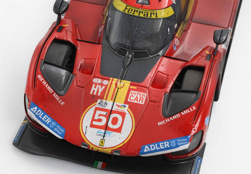 ギャラリービューアに画像をロードする, Ferrari 499P 50号車 Winner Le Mans 2024 ダーティーエディション/ BBR 1/18 100台限定ミニカー
