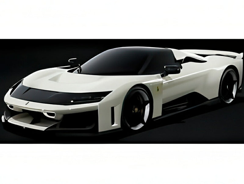 ギャラリービューアに画像をロードする, 【予約】Ferrari F80 カーボンオプション ビアンコイタリア バイカラーホイール シルバー＆カーボン/ BBR 1/18 ミニカー
