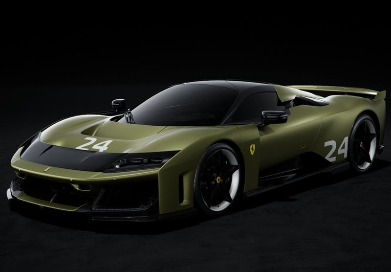 ギャラリービューアに画像をロードする, 【予約】Ferrari F80 カーボンオプション レース N. 24 ヴェルデマソニオパコ バイカラーホイール カーボン＆シルバー/ BBR 1/18 ミニカー
