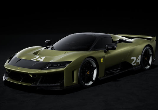 【予約】Ferrari F80 カーボンオプション レース N. 24 ヴェルデマソニオパコ バイカラーホイール カーボン＆シルバー/ BBR 1/18 ミニカー