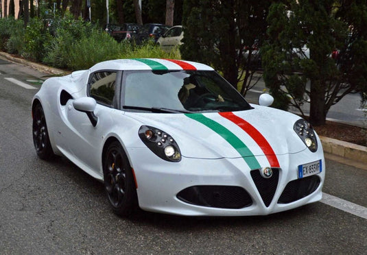 【予約】Alfa Romeo 4C グロッシービアンコカッラーラ イタリアンストライプ/ BBR 1/18 ミニカー