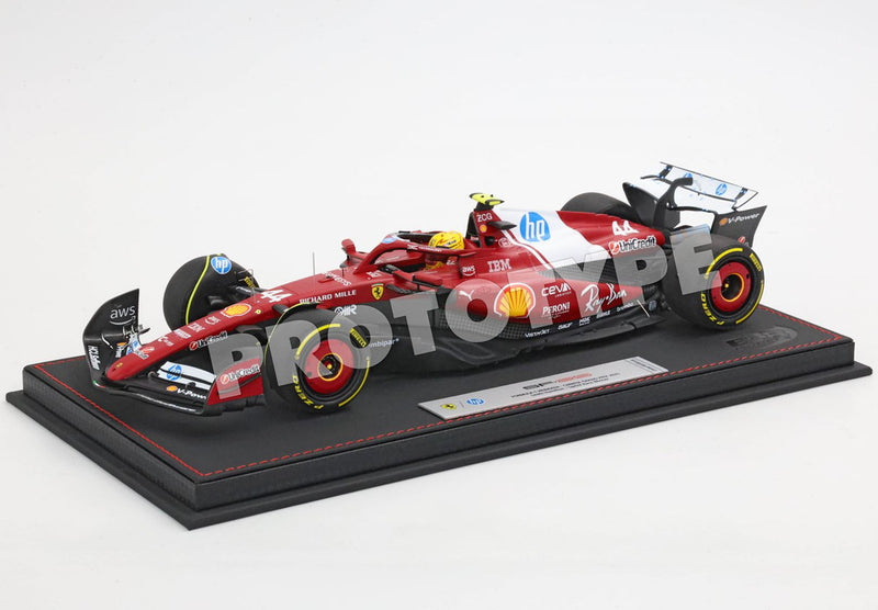 ギャラリービューアに画像をロードする, 【予約】Ferrari SF25 F1 中国GP ウィナー ハミルトン スプリントレース ラグジュアリーパック/ BBR 1/18 246台限定ミニカー
