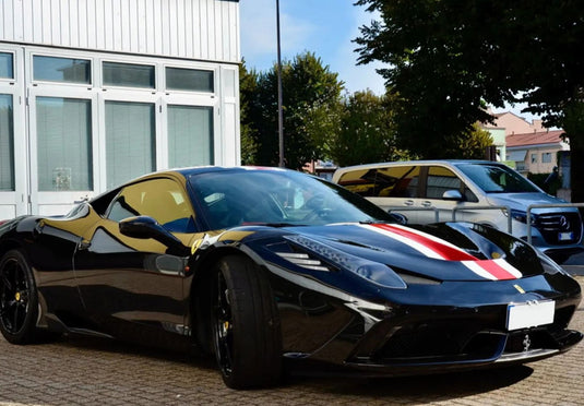 【予約】Ferrariフェラーリ 458 Speciale Nero DS red white stripe / BBR 1/18 ミニカー