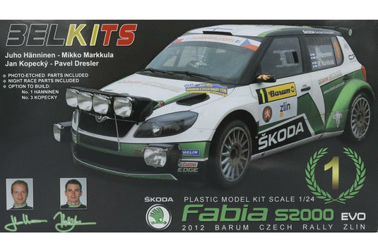 Skoda Fabia S2000 EVO 2012 BARUM CZECH RALLY ZLIN No.1 組み立てプラモキット模型 カーモデル /Belkits 1/24