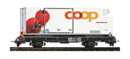 H0m 鉄道模型 貨車 Bemo ベモ レーティッシュ鉄道 Lb-v 7881 Coopトマトコンテナ Lb-v 7881 container DC