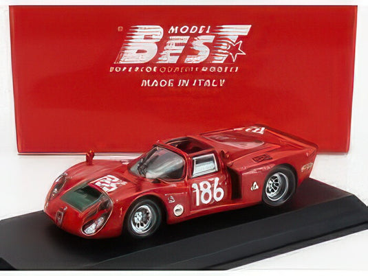 ALFA ROMEO 33.2 アウトデルタSPAチーム 180号車 1968年タルガ・フローリオ ドライバー:イグナツィオ・ジンティ/ナンニ・ガッリ レッド/BEST-MODEL 1/43ミニカー