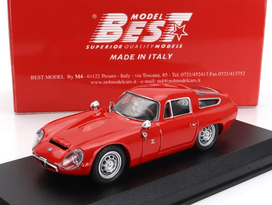ALFA ROMEOアルファロメオ GIULIA TZ COUPE PROVA 1963 RED / Best-Model 1/43 ミニカー